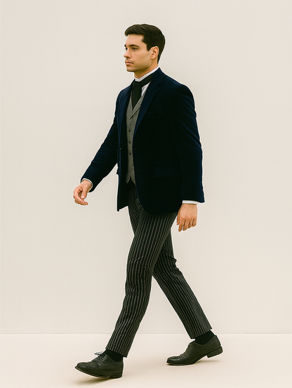 Sapphire Velvet Roderick Smoking Jacket – Luxurious Men's Wear