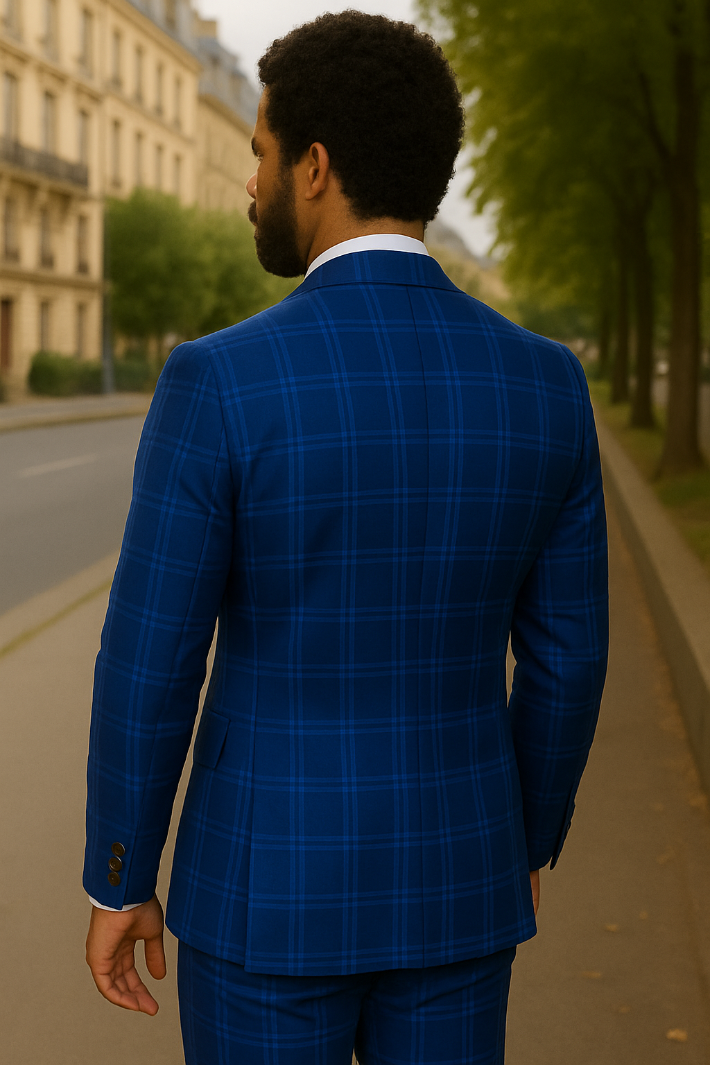 Statement Men's 3 Piece 100% Wool Plaid Suit - Modern Fit