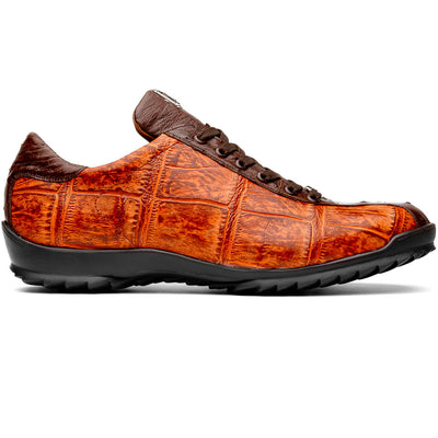 Marco Di Milano Saulo Brandy/Brown Exotic Ostrich and Alligator Casual Sneakers 1 SAULO_ALLIGATOR-OSTRICH_BRANDY_8  - from alligatorwarehouse.com