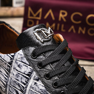 Marco_Di_Milano Saulo Newspaper Black Leather Luxury Shoe