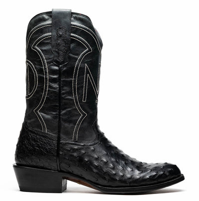 Marco Di Milano Savannah Black Ostrich Quill Round Toe Cowboy Boots 3   - from alligatorwarehouse.com