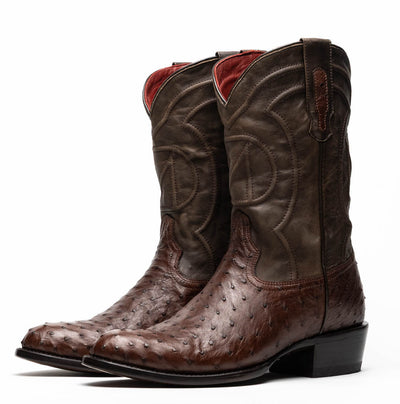 Marco Di Milano Savannah Kango Tabae Ostrich Quill Round Toe Cowboy Boots 3   - from alligatorwarehouse.com