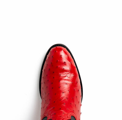 Marco Di Milano Savannah Red Ostrich Quill Round Toe Cowboy Boots 5   - from alligatorwarehouse.com