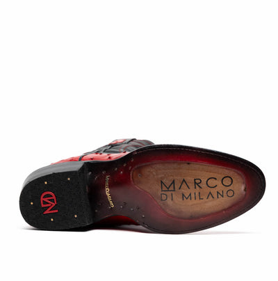 Marco Di Milano Savannah Red Ostrich Quill Round Toe Cowboy Boots 6   - from alligatorwarehouse.com