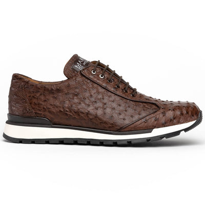 Marco Di Milano Scanno Antique Brown Ostrich Quill Sneakers 1 SCANNO_OSTRICH_ANT BROWN_8  - from alligatorwarehouse.com