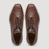 Marco Di Milano Scanno Antique Brown Ostrich Quill Sneakers 4 SCANNO_OSTRICH_ANT BROWN_6  - from alligatorwarehouse.com