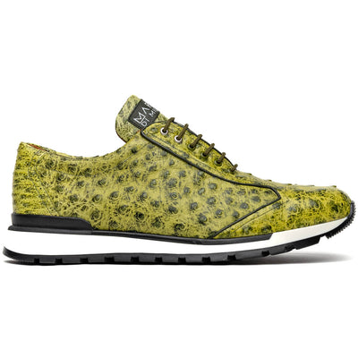 Marco Di Milano Scanno Green Ostrich Quill Sneakers 1 SCANNO_OSTRICH_GREEN_8  - from alligatorwarehouse.com