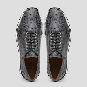Marco Di Milano Scanno Gray Ostrich Quill Sneakers