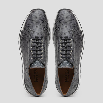 Marco Di Milano Scanno Gray Ostrich Quill Sneakers