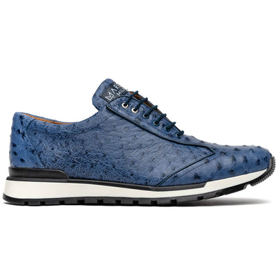 Marco Di Milano Scanno Antique Navy Ostrich Quill Sneakers 1 SCANNO_OSTRICH_ANT NAVY_8  - from alligatorwarehouse.com