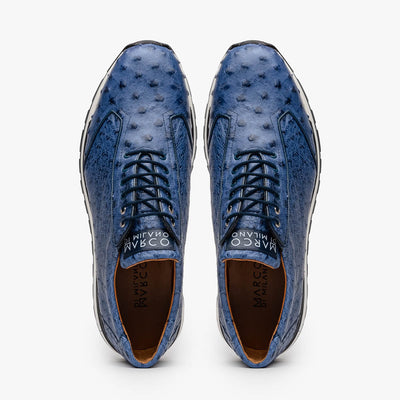 Marco Di Milano Scanno Navy Ostrich Quill Sneakers