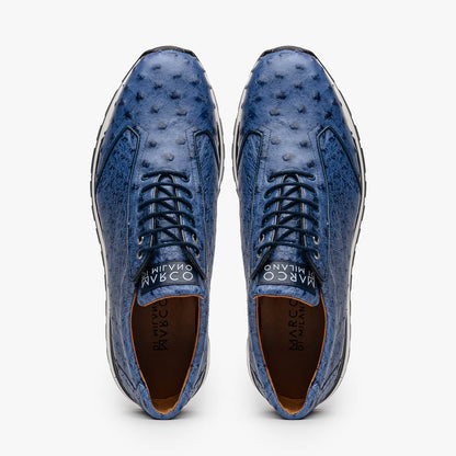 Marco Di Milano Scanno Navy Ostrich Quill Sneakers