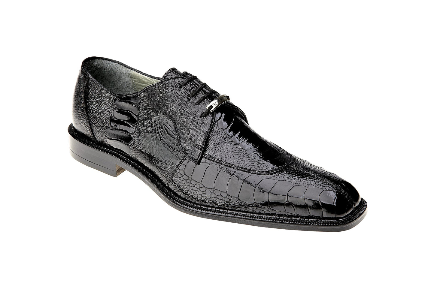 Belvedere Siena Black Genuine Alligator Dress Shoe