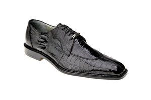 Belvedere Siena Black Genuine Alligator Dress Shoe