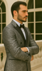 Silver Double Breasted Rough Streak Pattern Satin Peak Lapel Stacy Adams Men's Jacket 7   - from alligatorwarehouse.com