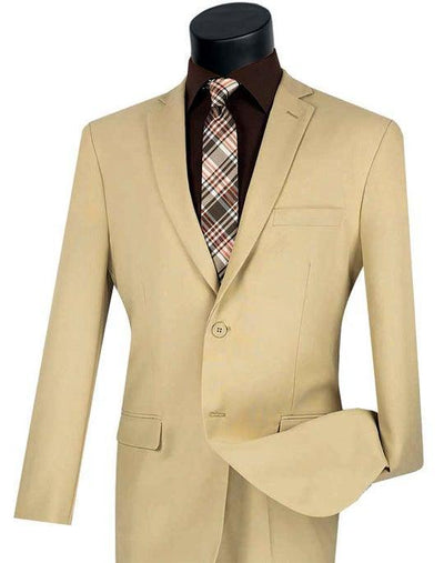 Slim Fit 2 Piece Suit, Beige 1 SO1S-2PP_BEIGE_36S  - from alligatorwarehouse.com