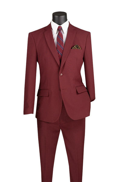 Slim Fit 2 Piece Suit Color Burgundy 1 SO1S-2PP_Burgundy_36S  - from alligatorwarehouse.com
