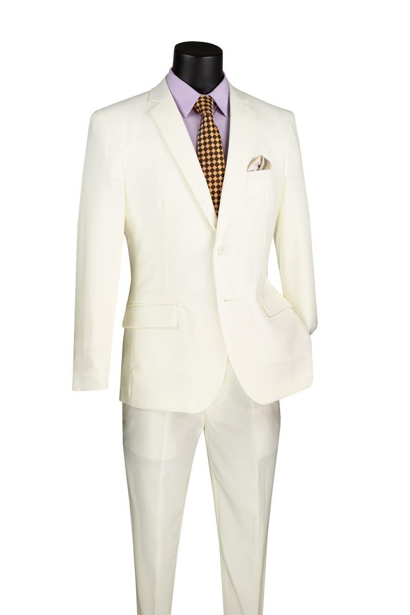 Slim Fit Suit 2 Piece Color Ivory 1 SO1S-2PP_IVORY_36S  - from alligatorwarehouse.com