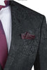 Men's Slim Fit Shiny Paisley Prom & Wedding Suit In Black 2 YX-0353  - from alligatorwarehouse.com