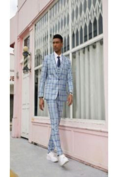 Stacy Adams Men's 3-Piece Hybrid Plaid Suit 1 SM139H  - from alligatorwarehouse.com