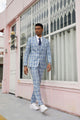 Stacy Adams Men's 3-Piece Hybrid Plaid Suit