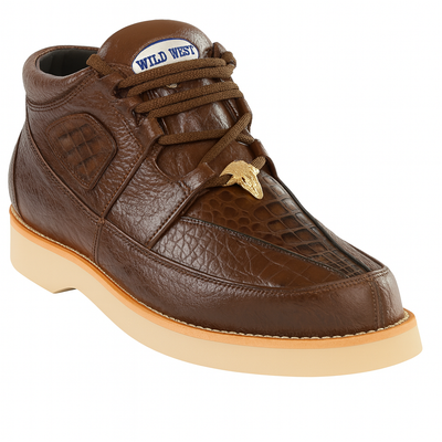 Men's Wild West Boots Caiman and Smooth Ostrich Skin Shoe 2ZA052807 1 2ZA052807-060  - from alligatorwarehouse.com