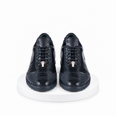 Sneaker de Piel de Avestruz Negro  Pata