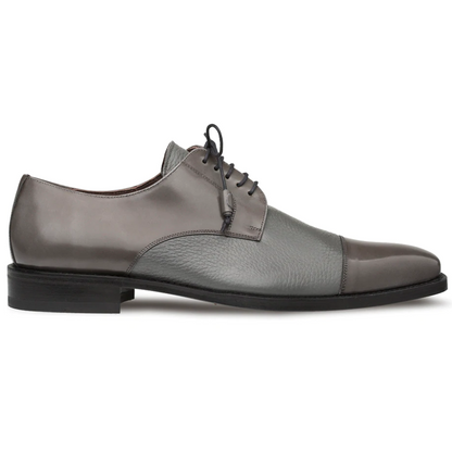 Mezlan Soka Calfskin & Deerskin Cap Toe Shoes Gray (15089)