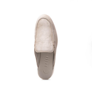 Zelli Soro Sueded Goatskin Slip-On Mule in Grey