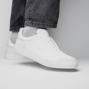 Zelli Spettacolare Pebble Grain Slip On Sneakers White (65-225-WHT)