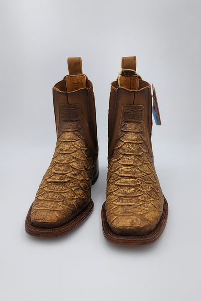 Square Toe Ankle Boots Python Print Oryx 8   - from alligatorwarehouse.com