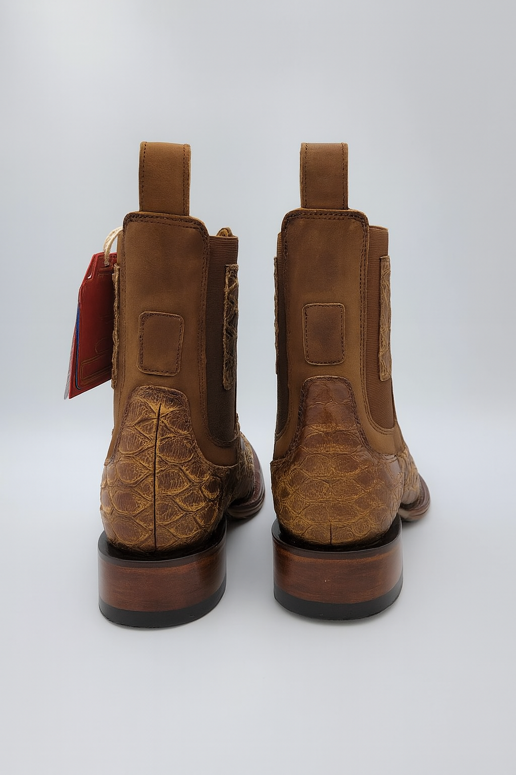 Square Toe Ankle Boots Python Print Oryx