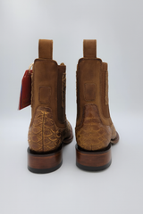 Square Toe Ankle Boots Python Print Oryx