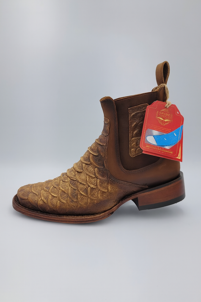 Square Toe Ankle Boots Python Print Oryx