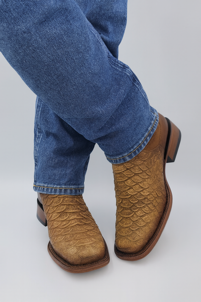 Square Toe Ankle Boots Python Print Oryx 7   - from alligatorwarehouse.com