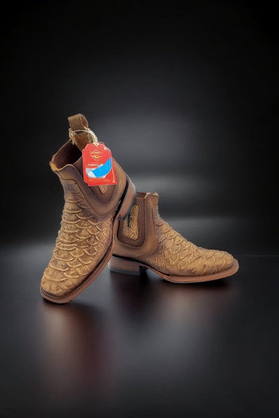 Square Toe Ankle Boots Python Print Oryx 2   - from alligatorwarehouse.com