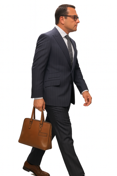 Statement Suits - Wool Suits - Peak Lapel Suits - Ticket Pocket - Modern Fit - Charcoal Stripe Suit 2   - from alligatorwarehouse.com