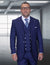 Statement Mens Classic Fit 3 Piece 100% Super 200s Wool Woven Texture Suit – Wide Leg Pleated Pants