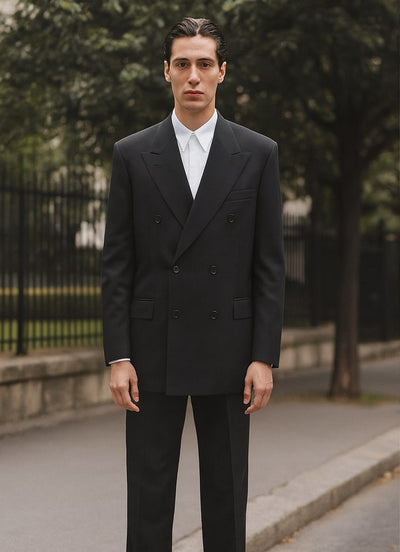 Mens Steve Harvey Brand Suit Double Breasted in Color Black Modern Fit 11   - from alligatorwarehouse.com