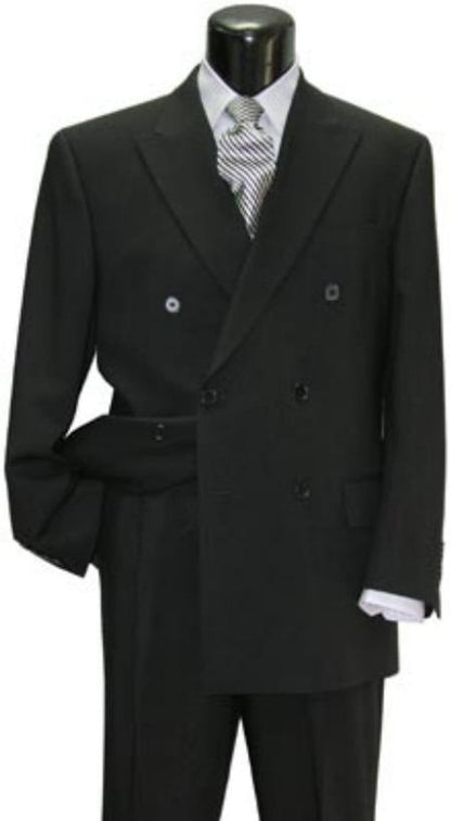Mens Steve Harvey Brand Suit Double Breasted in Color Black Modern Fit