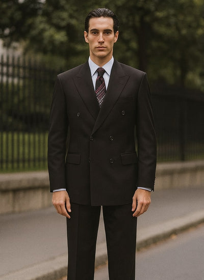 Mens Steve Harvey Brand Suit Double Breasted in Color Black Modern Fit 8   - from alligatorwarehouse.com