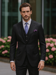 Steve Harvey Suits Brand - Mens Black Suit - Designer Brand Suit No Pleated Pants Modern Fit
