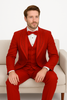Italian Red Wool 3-Piece Modern Fit Tuxedo 4   - from alligatorwarehouse.com