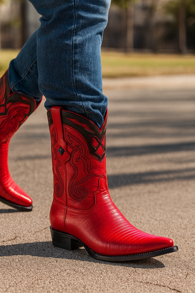 Men's Wild West Teju Lizard Skin 3X Toe Boots 29507 48 2950703-060  - from alligatorwarehouse.com