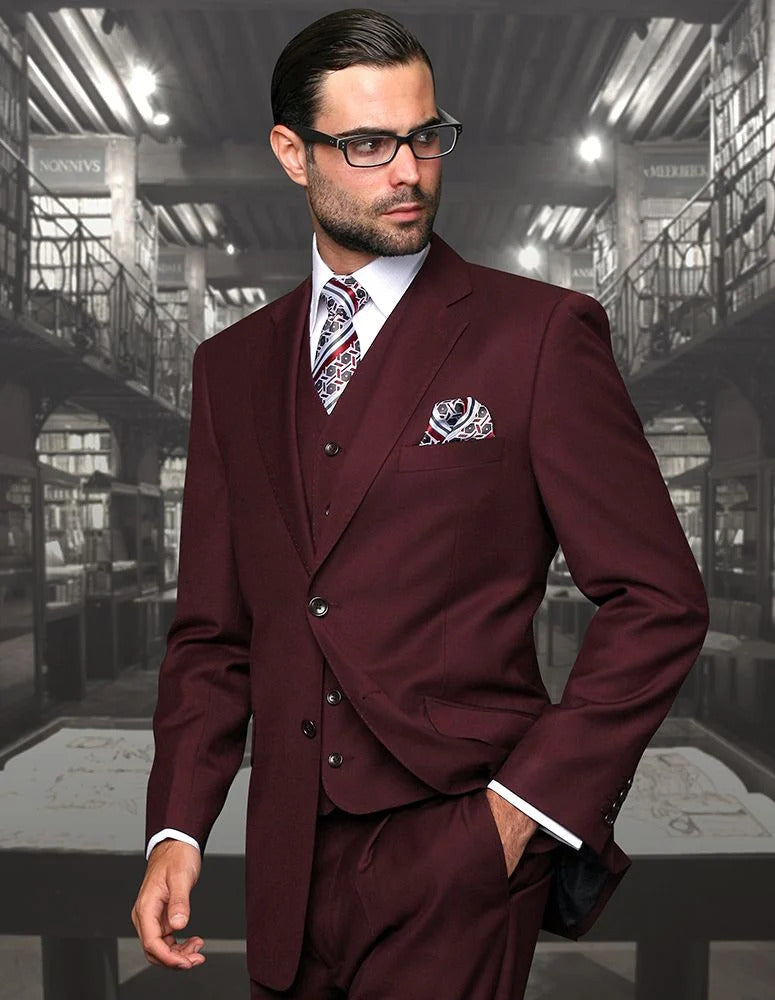 Statement Suit - Statement Italy Suit - Wool Suit- Statement Men's 100% Wool 3 Piece Suit - Tailored Fit