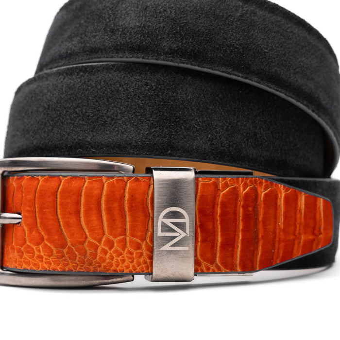 Marco Di Milano Hugo Belt - Orange & Black Leather Loafer