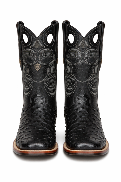 Men's Wild West Ostrich Skin Ranch Toe Boots 282503
