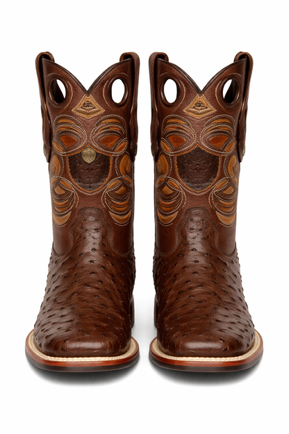 Men's Wild West Ostrich Skin Ranch Toe Boots 282503