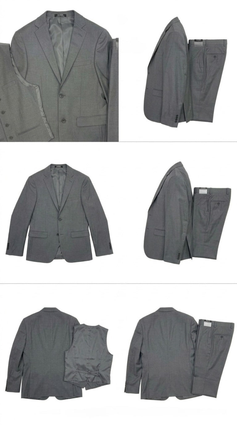 West End 9-1012S102 2PC Ultra Slim Fit Suit Light Grey
