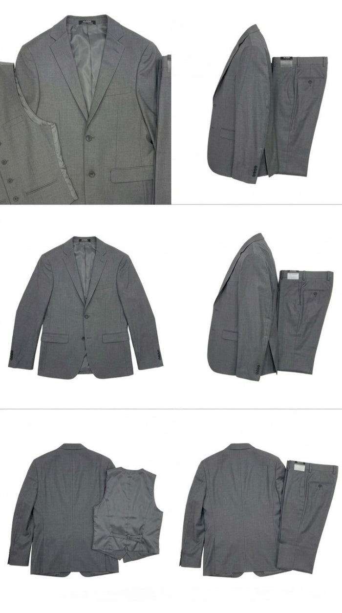 West End 9-1012S102 2PC Ultra Slim Fit Suit Light Grey